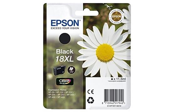 E115409 Epson C13T18114010 Blekk EPSON T1811 C13T18114010 XL sort 